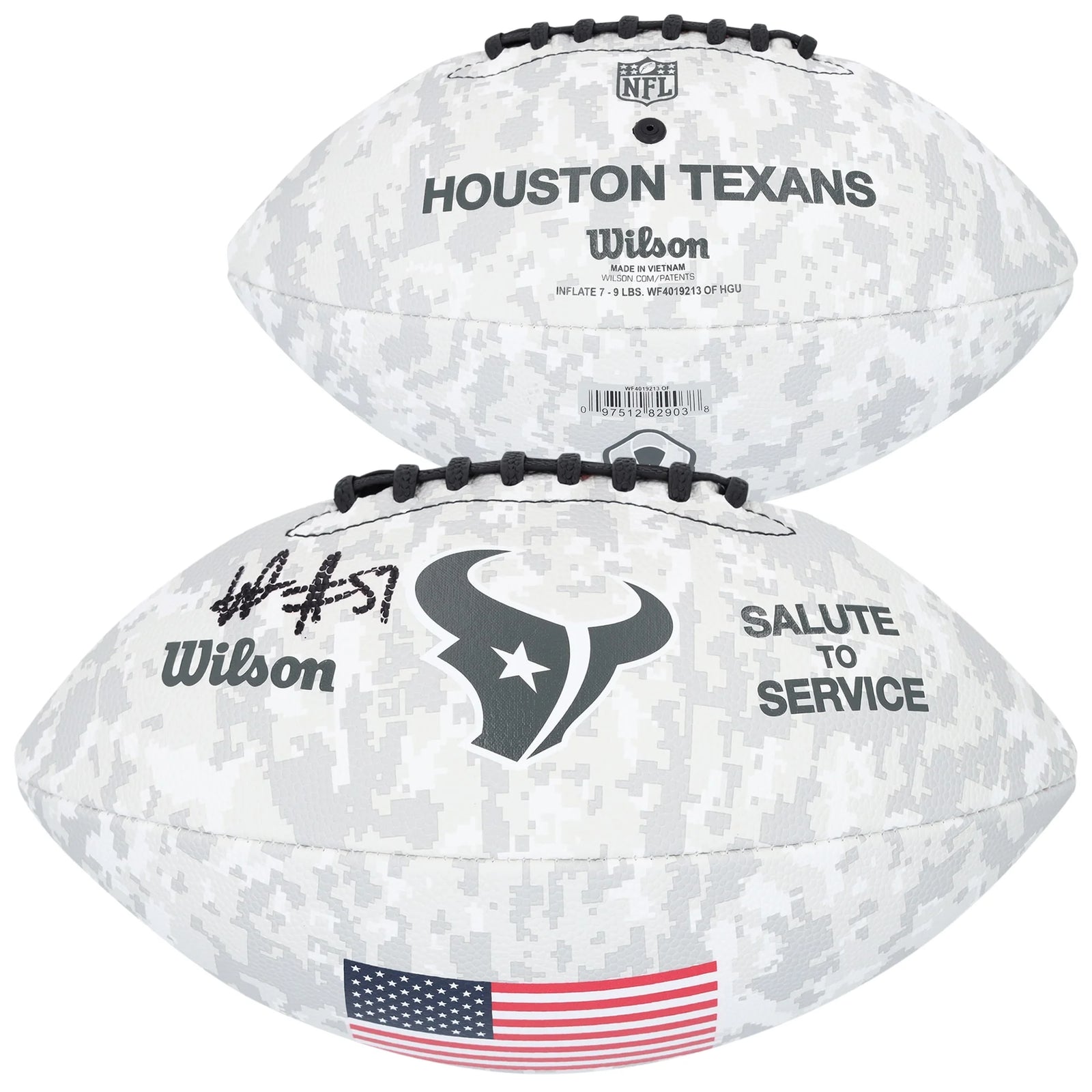Will Anderson Jr. Signed 2024 Salute To Service Football | Houston Texans