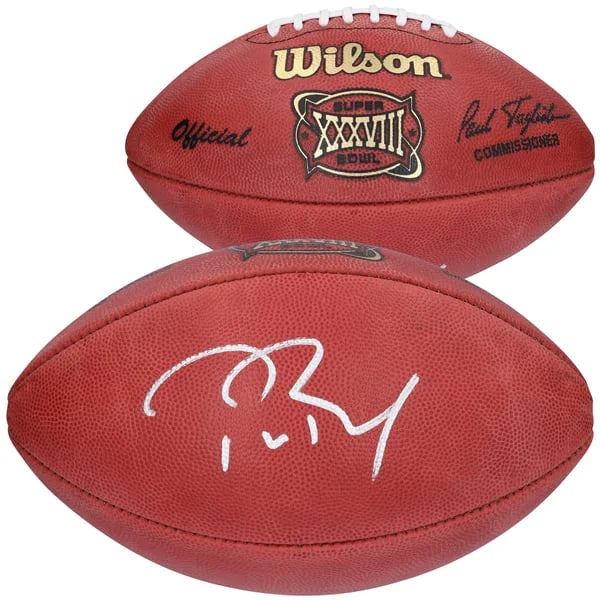 Tom Brady Signed Patriots Super Bowl XXXVIII Football | Authenticated | WFTBLBR0005