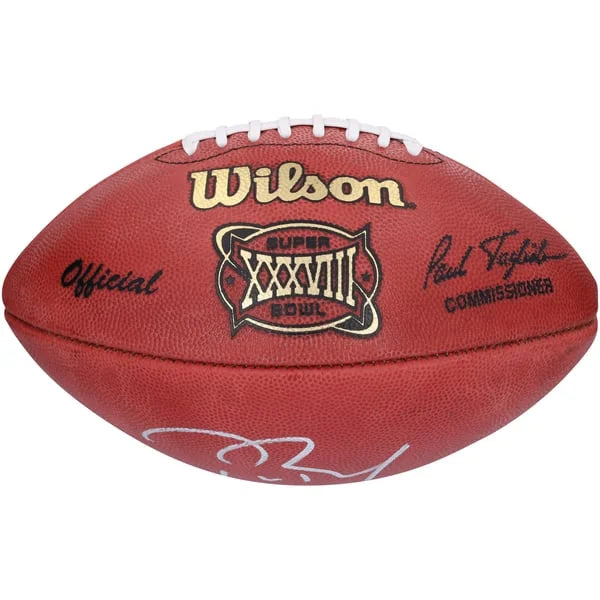 Tom Brady Signed Patriots Super Bowl XXXVIII Football | Authenticated | WFTBLBR0005