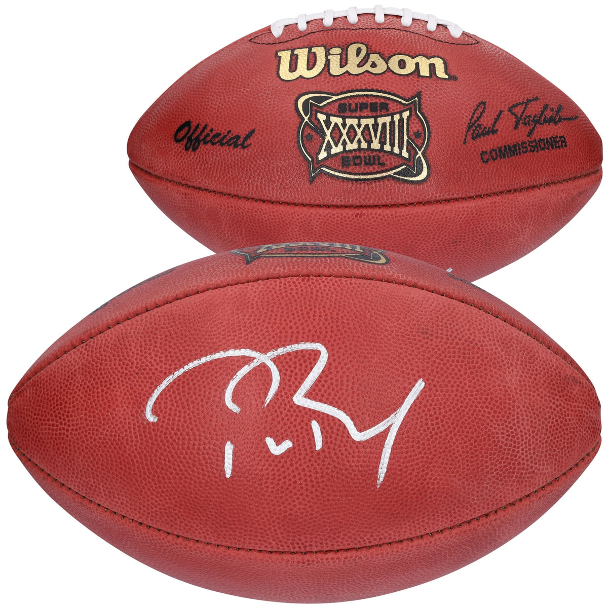 Tom Brady Signed Patriots Super Bowl XXXVIII Football | Authenticated | WFTBLBR0005
