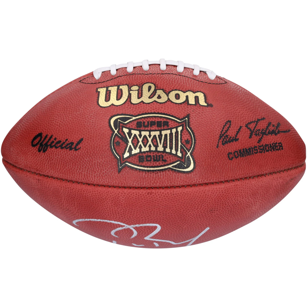 Tom Brady Signed Patriots Super Bowl XXXVIII Football | Authenticated | WFTBLBR0005