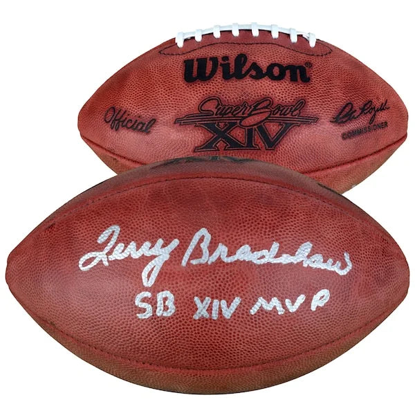 Terry Bradshaw Signed Super Bowl XIV Football | SB XIV MVP Inscription