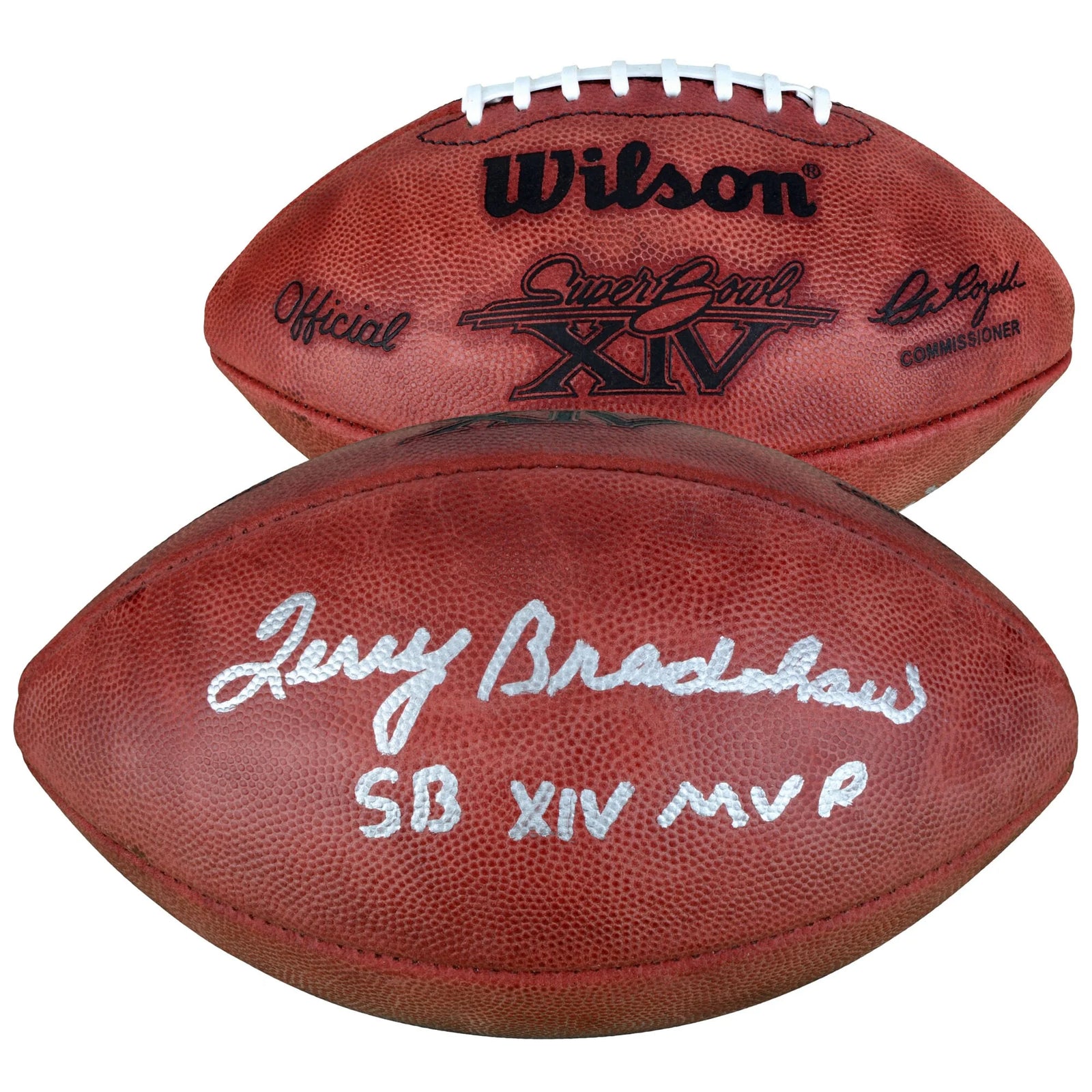 Terry Bradshaw Signed Super Bowl XIV Football | SB XIV MVP Inscription