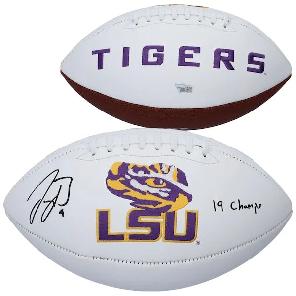 Joe Burrow Signed LSU Tigers Football | 19 Champs Inscription