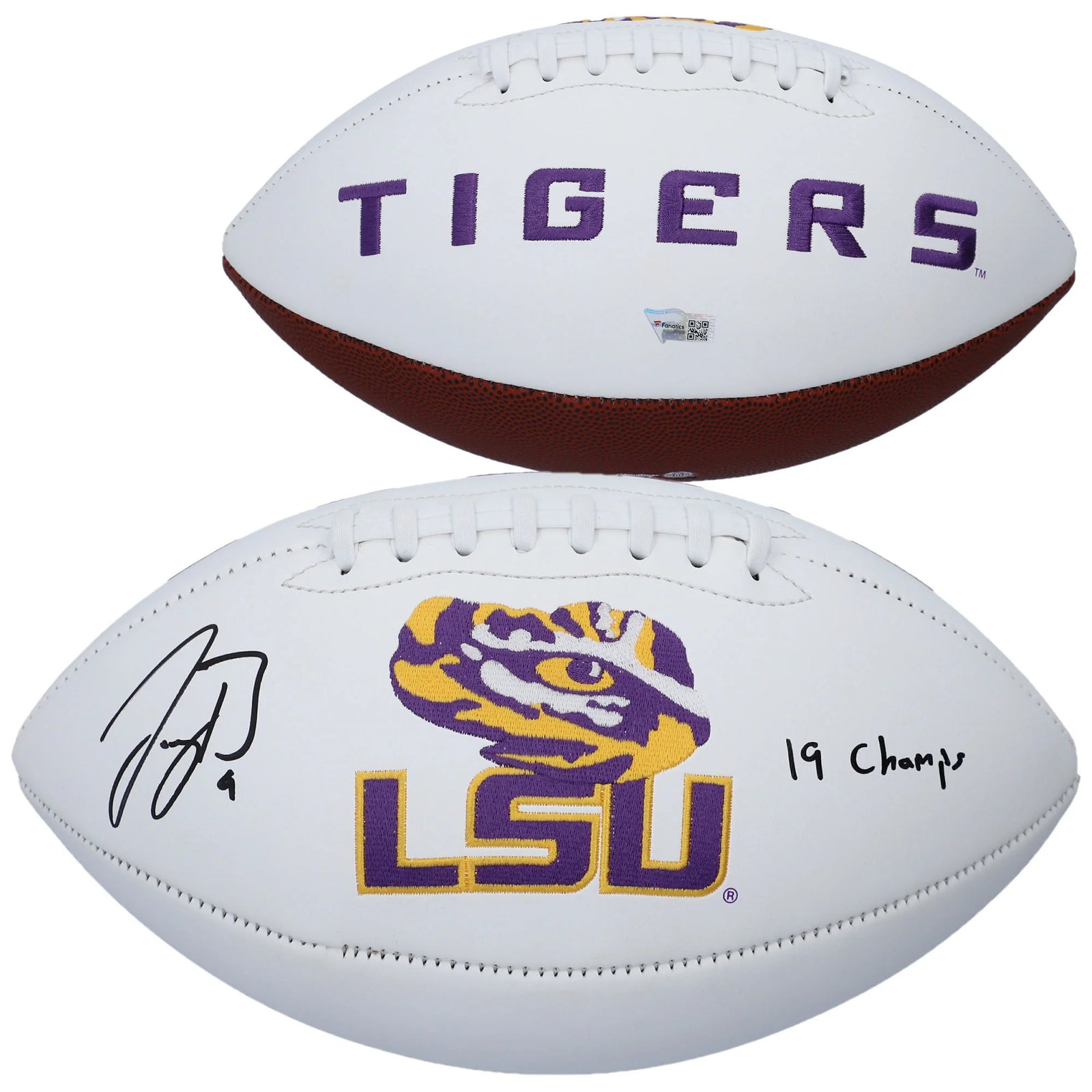 Joe Burrow Signed LSU Tigers Football | 19 Champs Inscription