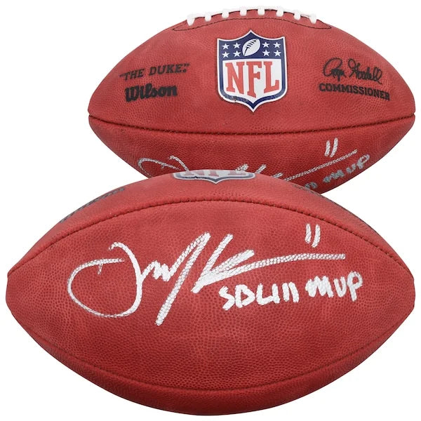 Julian Edelman Signed Patriots Football | SB LIII MVP Inscription