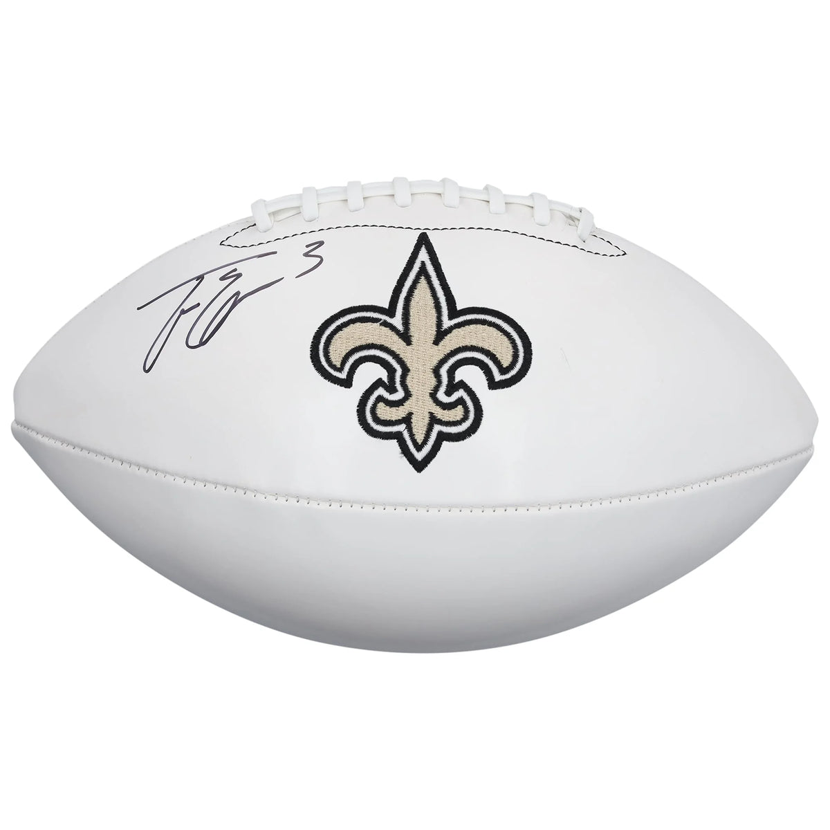 Travis Etienne Jr Signed Wilson White Panel Football | New Orleans Saints | WFTBLET0008