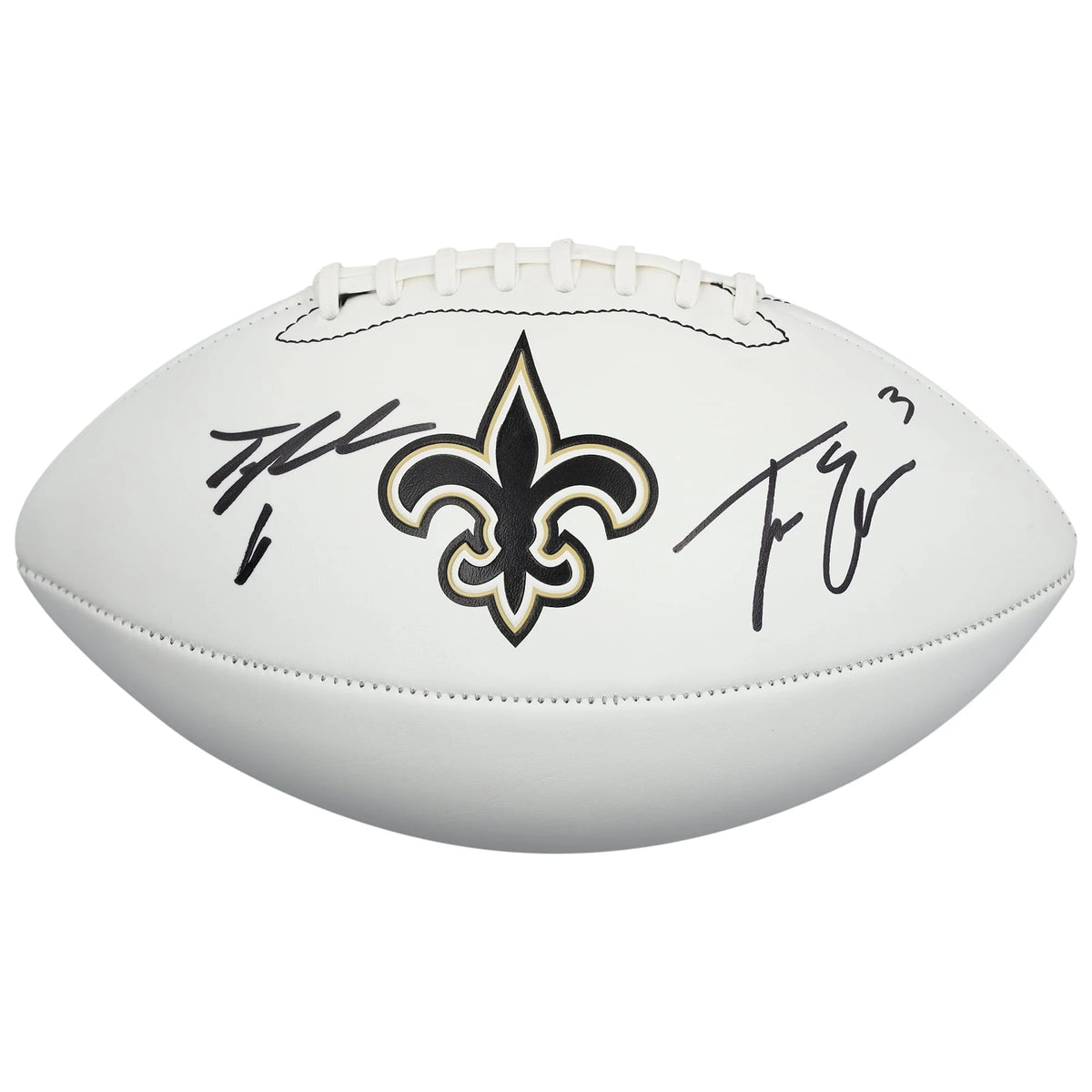 Travis Etienne Jr & Tyler Shough Signed Saints Football | Franklin White | WFTBLET0009