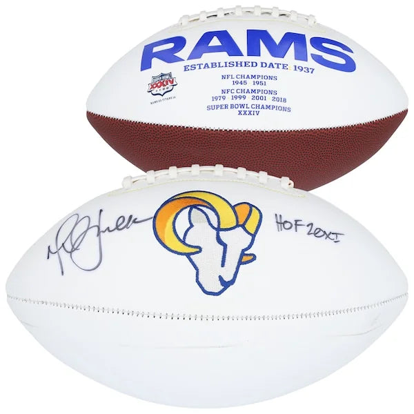 Marshall Faulk Signed Rams Football | HOF 2011 Inscription
