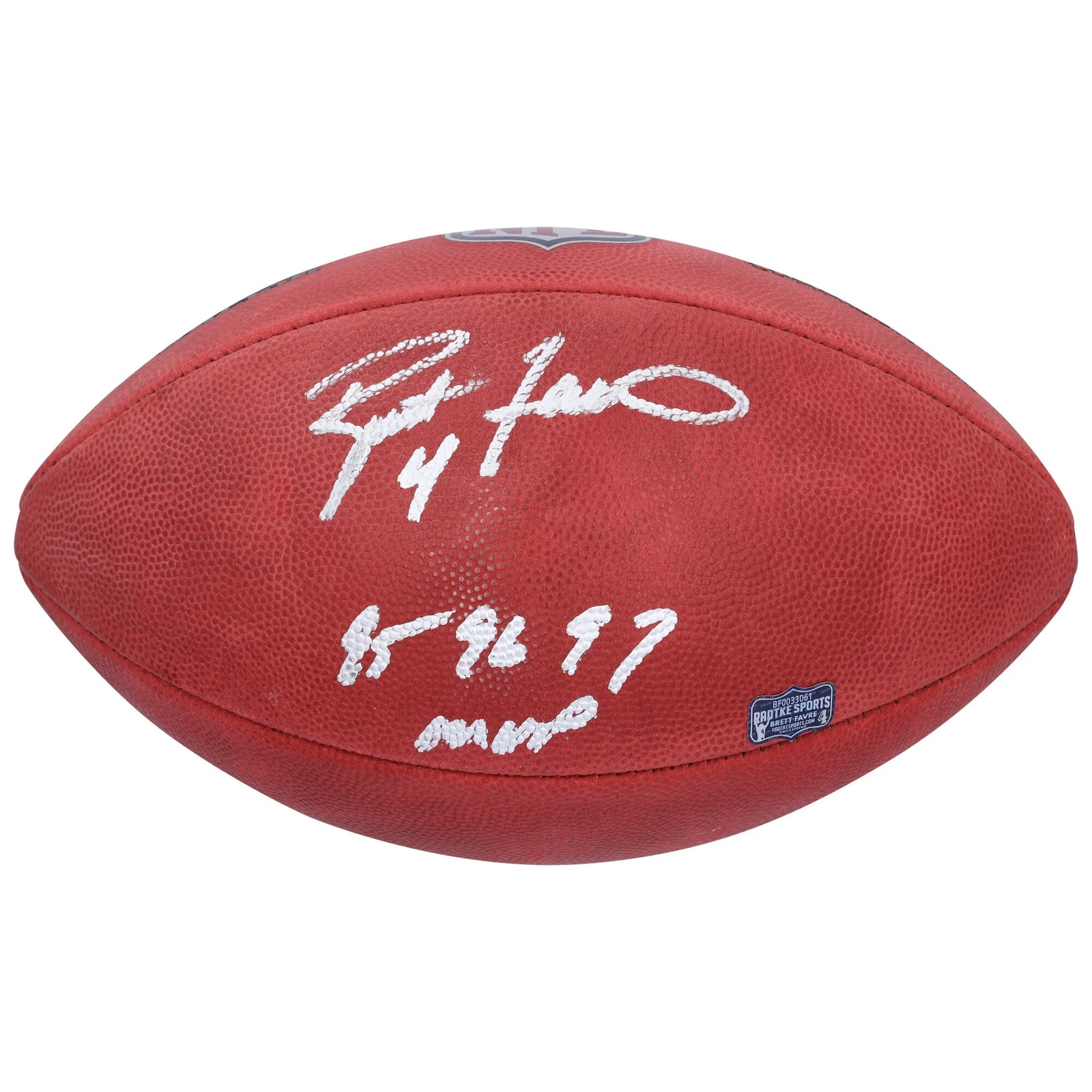 Brett Favre Signed Wilson Duke Football | 95, 96, 97 NFL MVP Inscription
