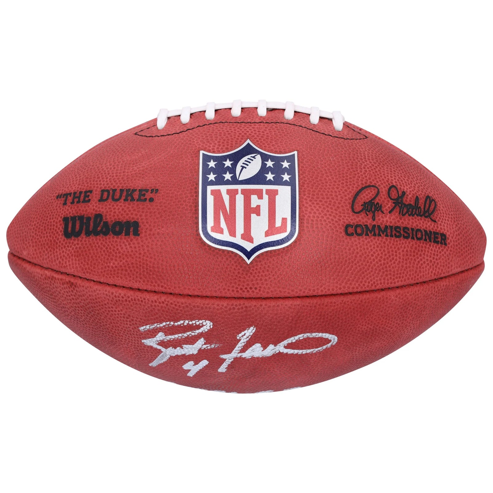 Brett Favre Signed Wilson Duke Football | 95, 96, 97 NFL MVP Inscription