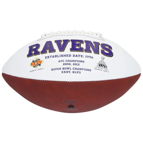 Zay Flowers Signed Wilson White Panel Football | Baltimore Ravens