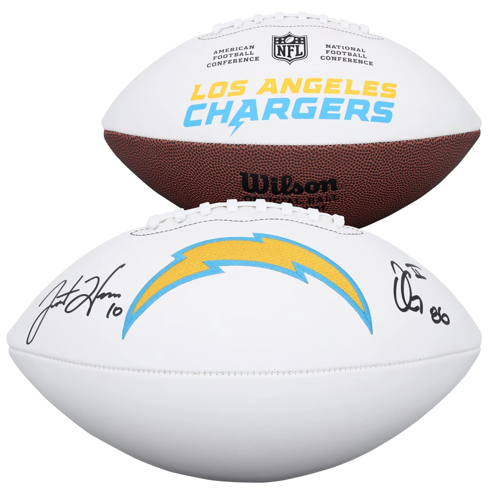 Justin Herbert & Oronde Gadsden Signed Chargers Football | Authenticated
