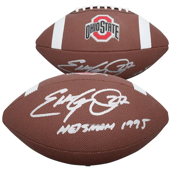 Eddie George Signed Ohio State Buckeyes Football | 1995 Heisman Inscription