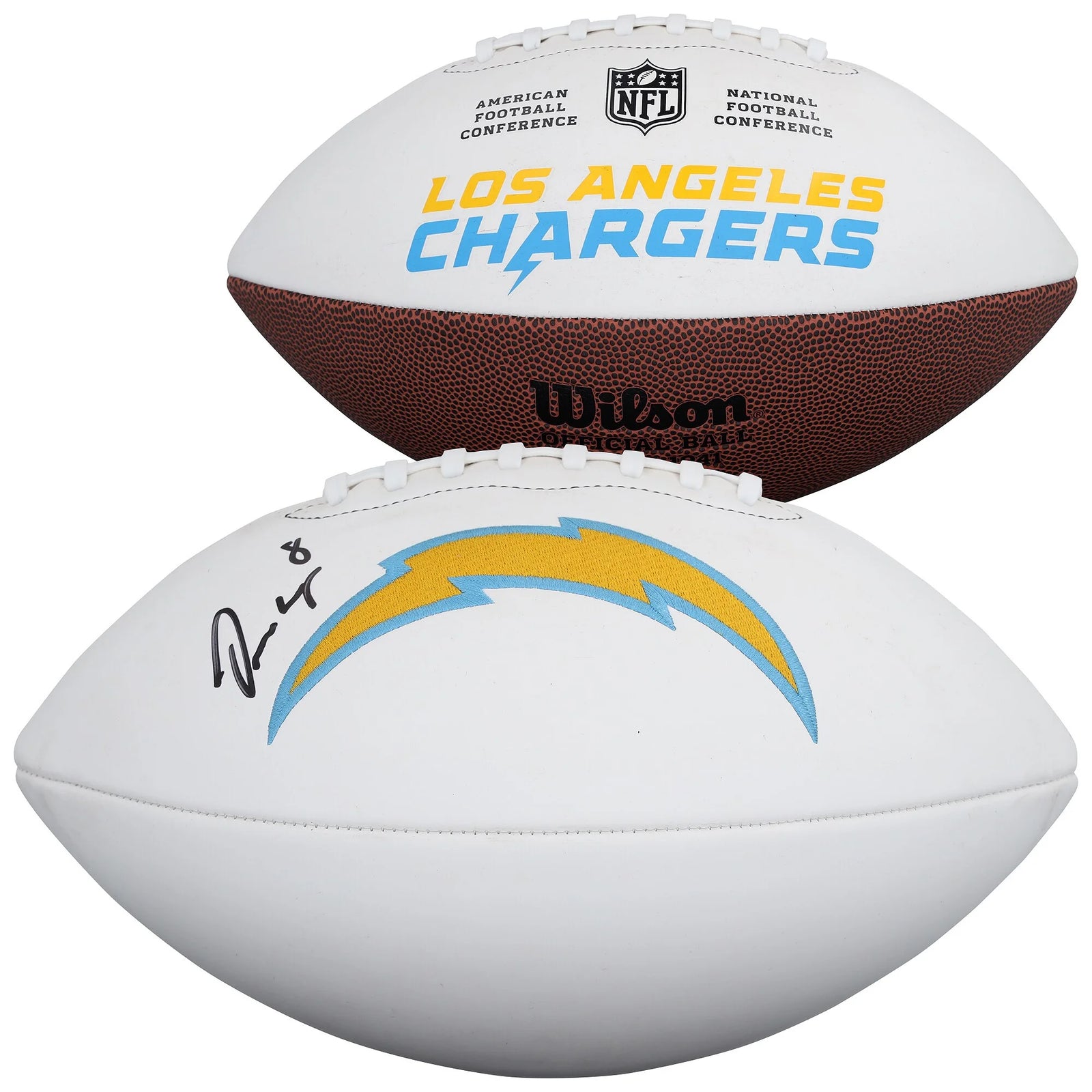 Omarion Hampton Signed Chargers Wilson Football | Authenticated