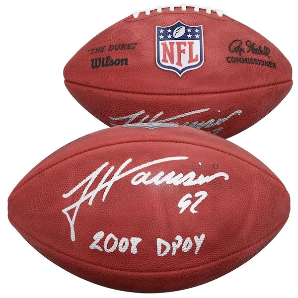 James Harrison Signed Steelers Football | 2008 DPOY Inscription