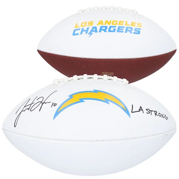 Justin Herbert Signed Chargers Football | LA Strong Inscription