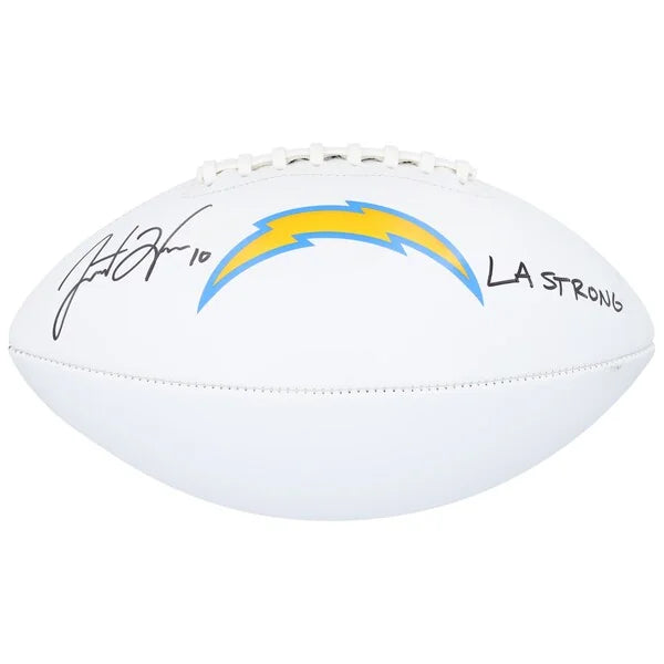 Justin Herbert Signed Chargers Football | LA Strong Inscription