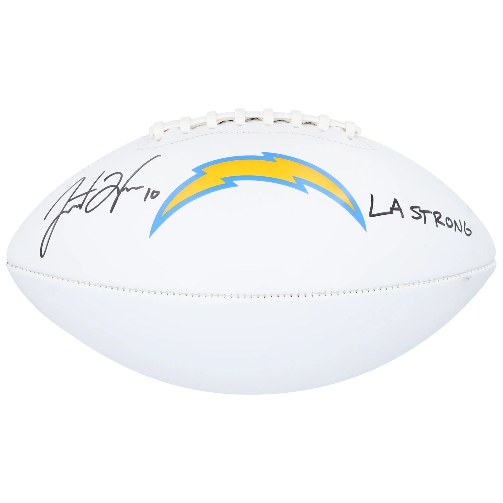 Justin Herbert Signed Chargers Football | LA Strong Inscription