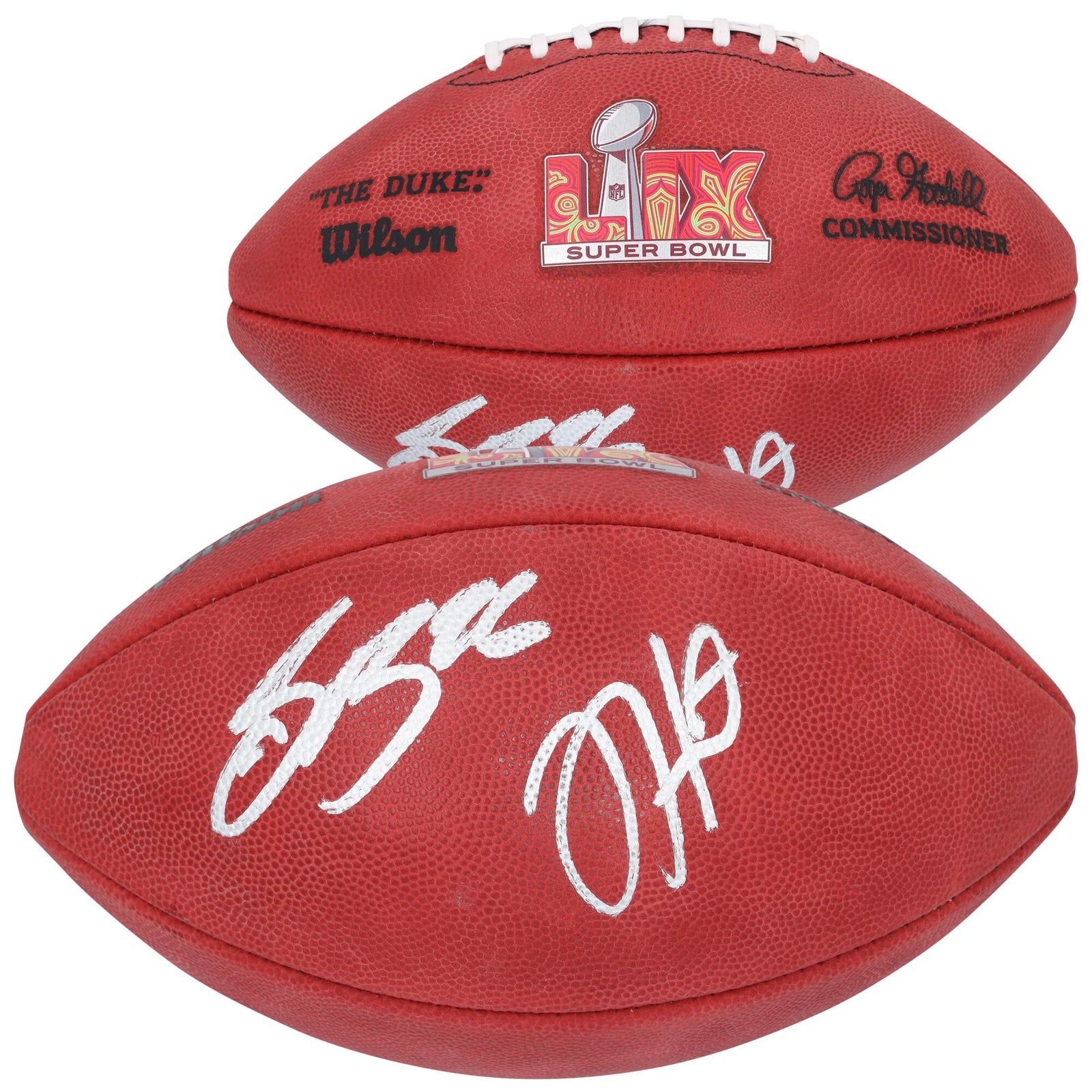 Jalen Hurts & Saquon Barkley Signed Super Bowl LIX Eagles Football | Authenticated