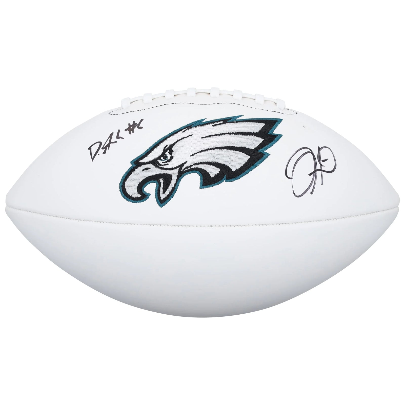Jalen Hurts & DeVonta Smith Signed Eagles Football | White Panel Wilson