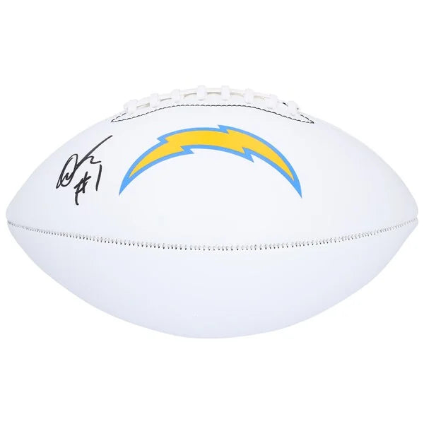 Quentin Johnston Signed Chargers Franklin Football | Authenticated