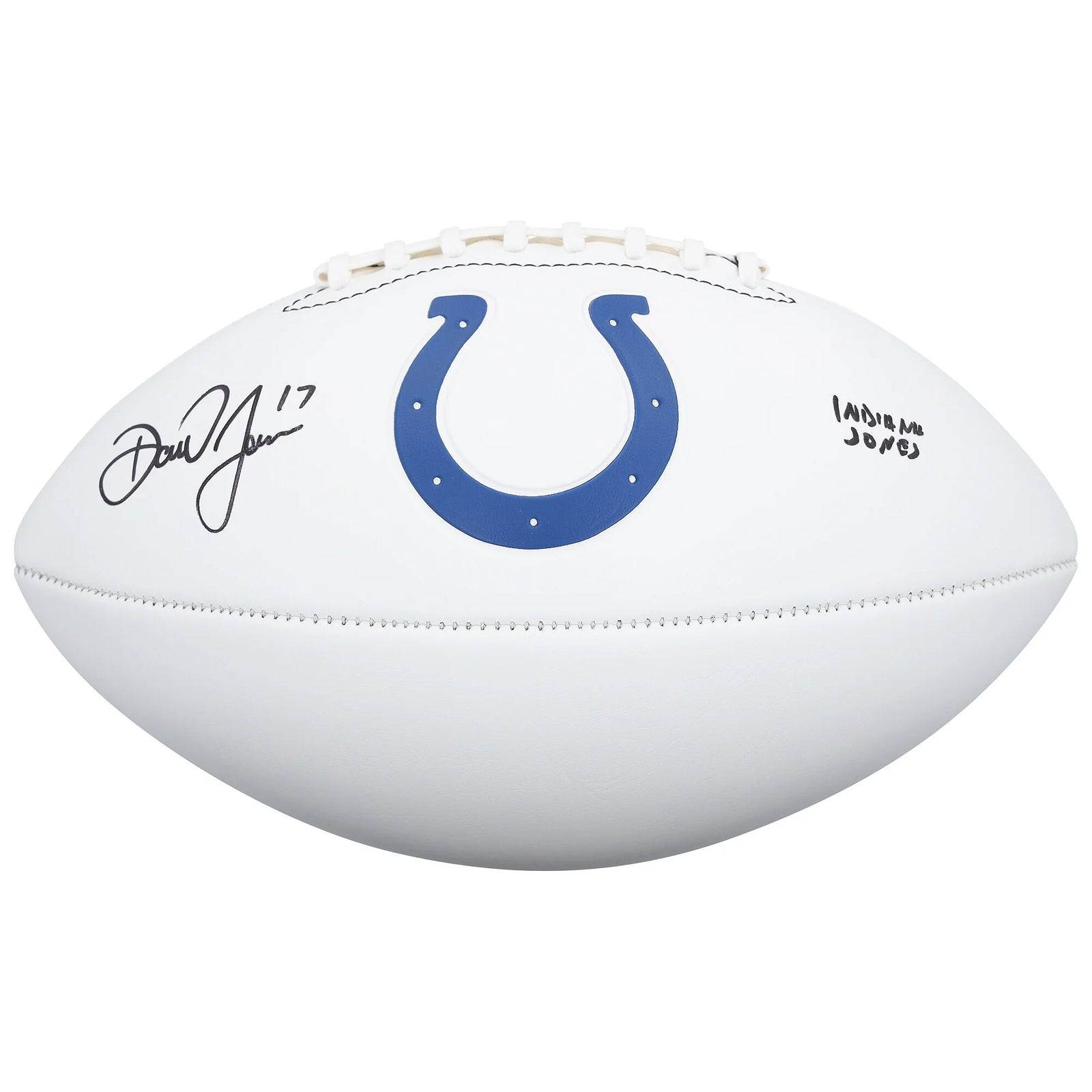 Daniel Jones Signed Colts Football | Indiana Jones Inscription