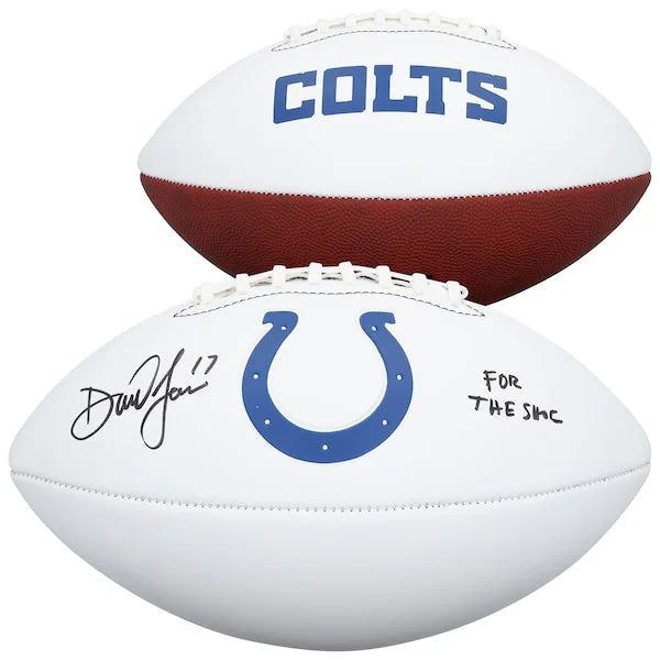 Daniel Jones Signed Colts Football | "For The Shoe" Inscription