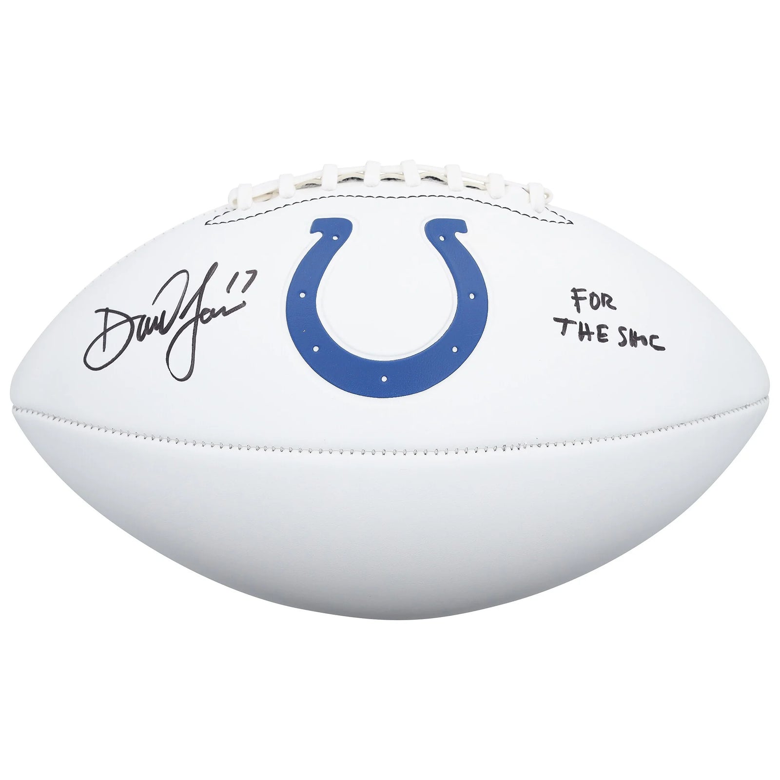 Daniel Jones Signed Colts Football | "For The Shoe" Inscription