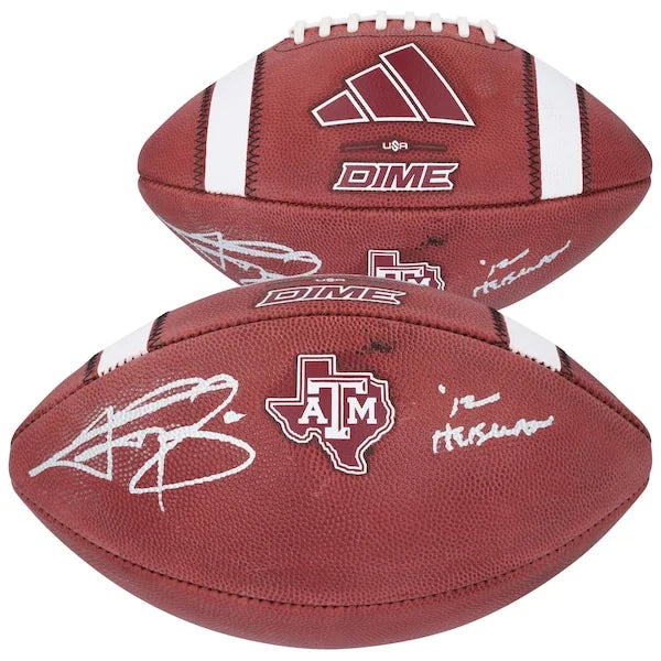 Johnny Manziel Signed Texas A&M Aggies Football | 12 Heisman Inscription