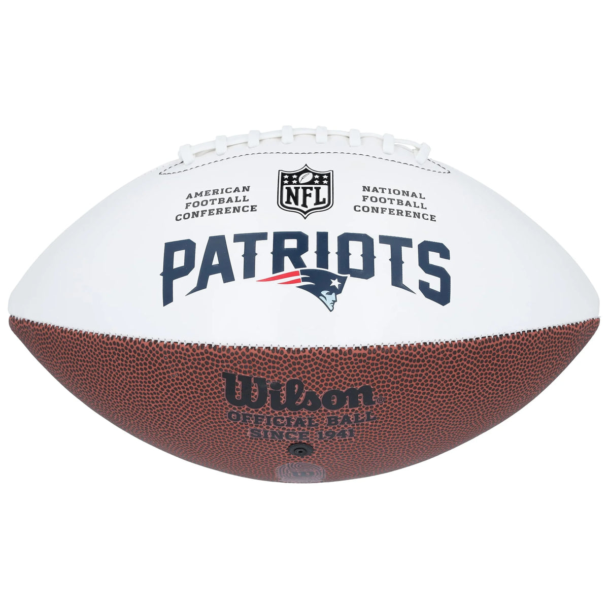 Drake Maye New England Patriots Autographed Wilson White Panel Football | WFTBLMA0346