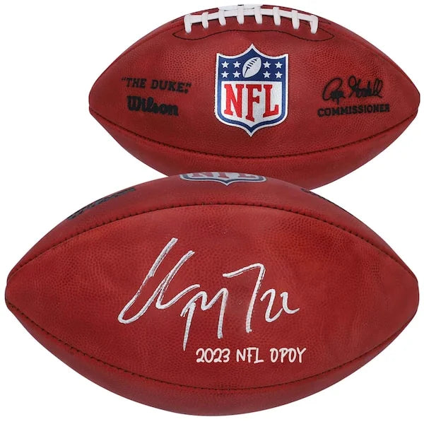 Christian McCaffrey Signed NFL Football | 2023 NFL OPOY Inscription