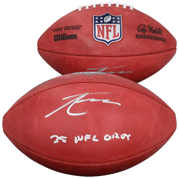 Tetairoa McMillan Signed Panthers Football | 2025 NFL OROY Inscription