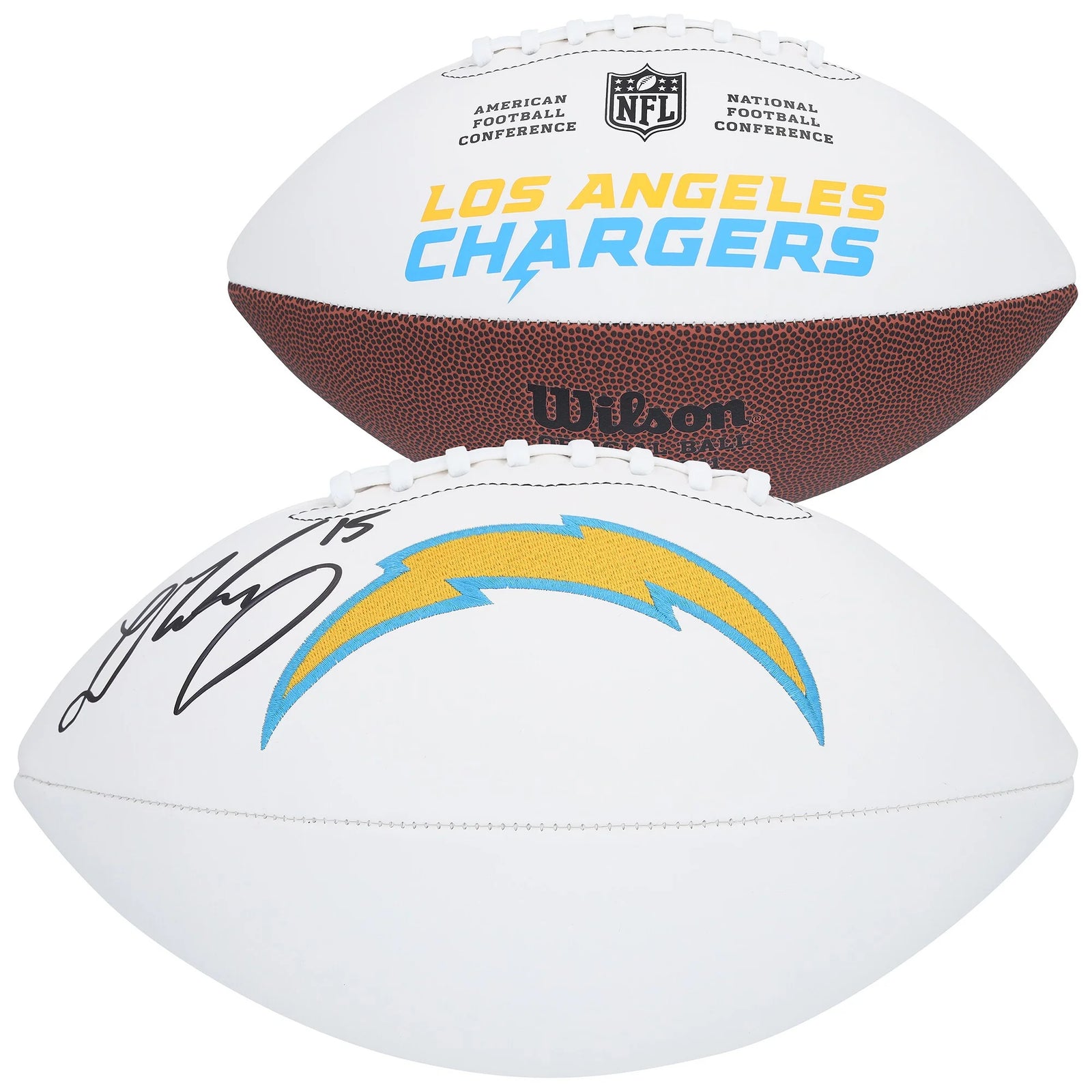 Ladd McConkey Signed Los Angeles Chargers Wilson Football | Authenticated