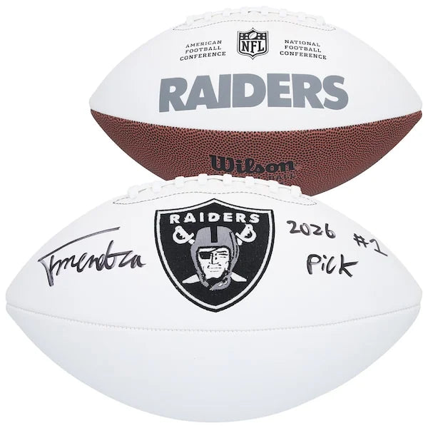 Fernando Mendoza Signed Raiders Football | 2026 #1 Pick Inscription