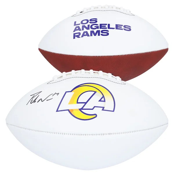 Puka Nacua Signed Rams Football | Franklin White Panel