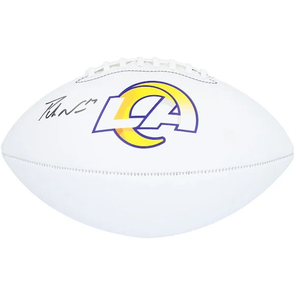 Puka Nacua Signed Rams Football | Franklin White Panel