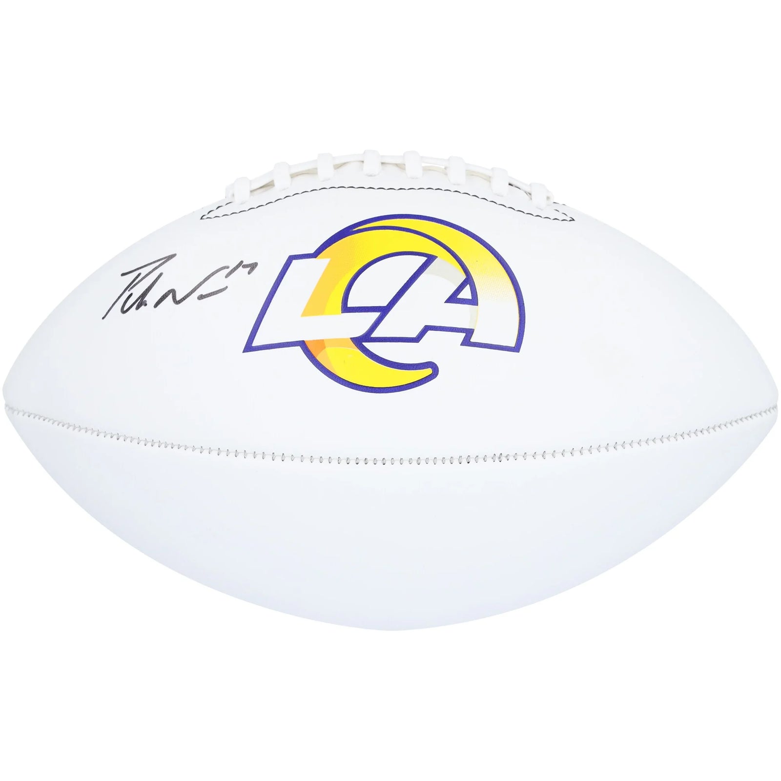 Puka Nacua Signed Rams Football | Franklin White Panel