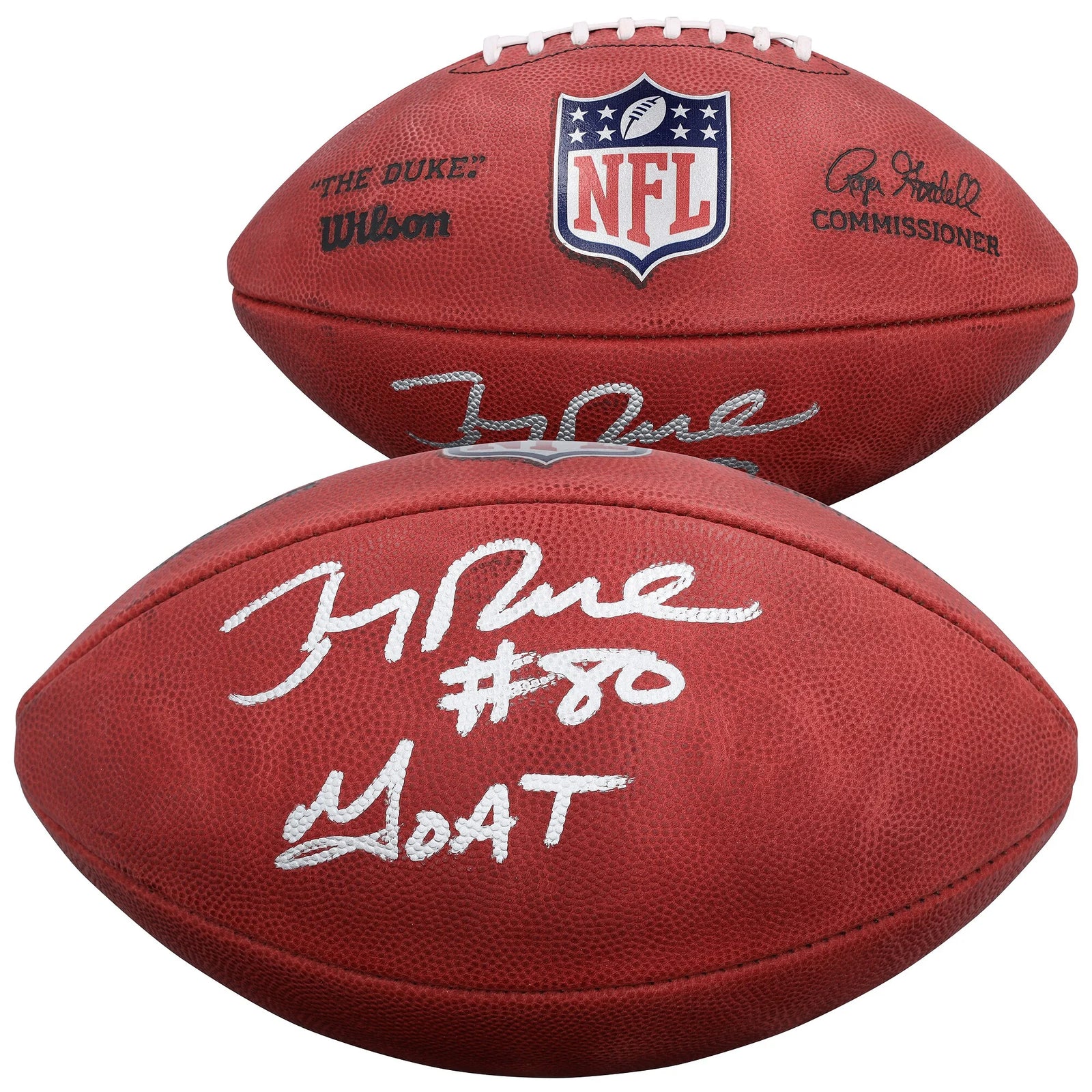 Jerry Rice Signed 49ers Duke Football | GOAT Inscription