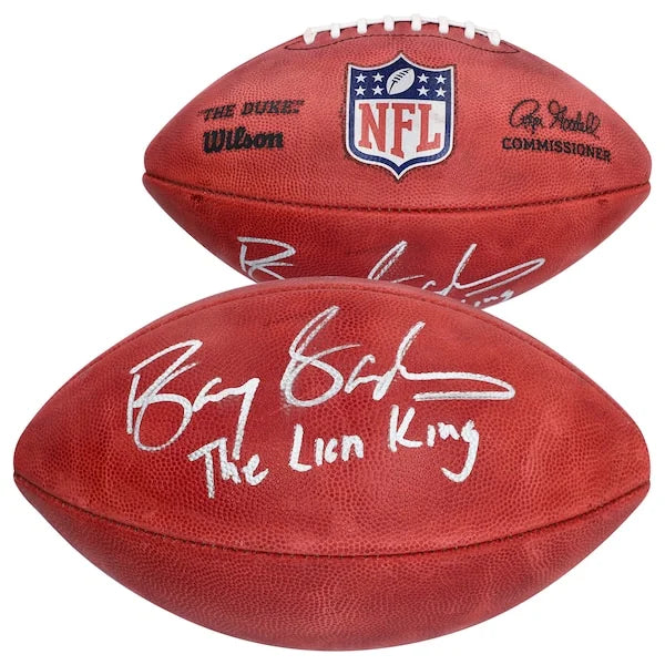 Barry Sanders Signed Wilson Duke Football | Lion King Inscription