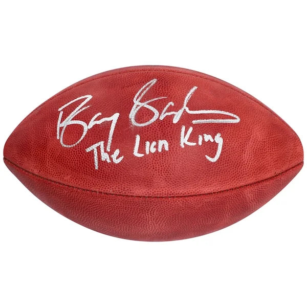 Barry Sanders Signed Wilson Duke Football | Lion King Inscription