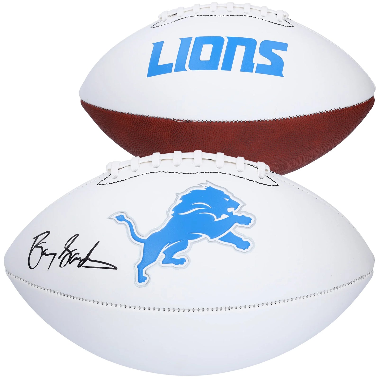 Barry Sanders Signed Detroit Lions Football | Franklin White Panel
