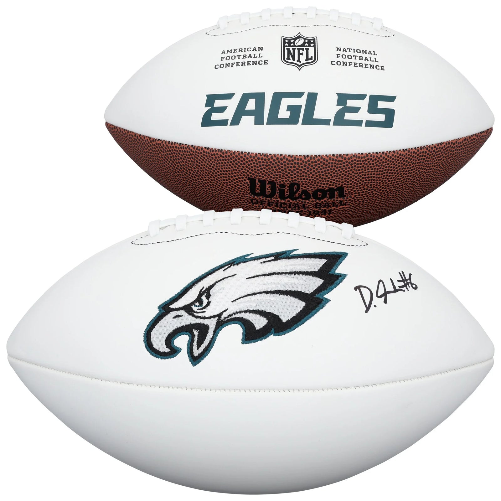 DeVonta Smith Signed Eagles Wilson Football | Authenticated
