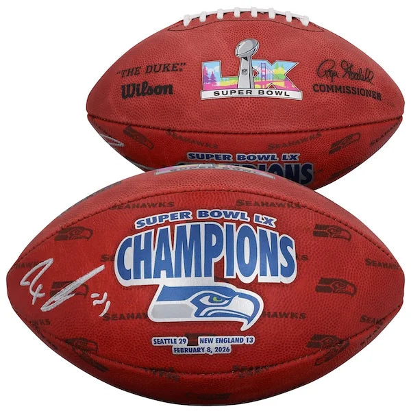 Jaxon Smith-Njigba Signed Super Bowl LX Champions Football | Seattle Seahawks