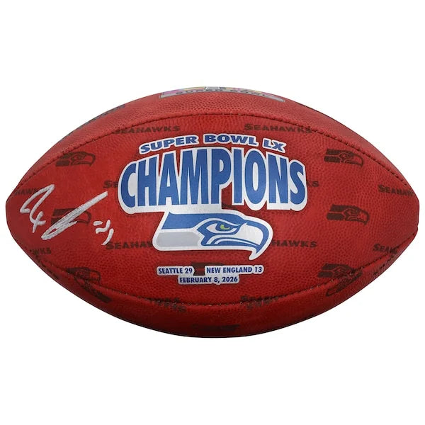 Jaxon Smith-Njigba Signed Super Bowl LX Champions Football | Seattle Seahawks