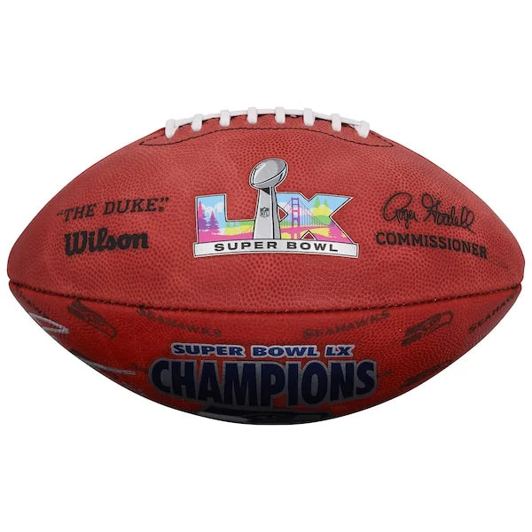 Jaxon Smith-Njigba Signed Super Bowl LX Champions Football | Seattle Seahawks