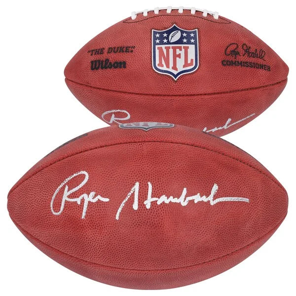 Roger Staubach Signed Dallas Cowboys Football | Duke Full Color