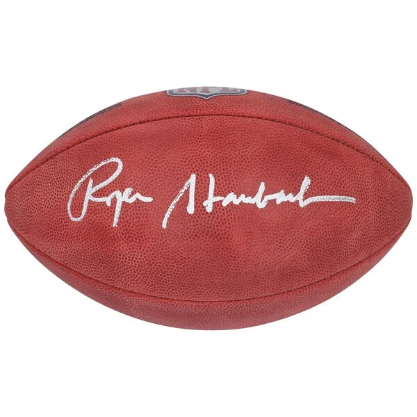 Roger Staubach Signed Dallas Cowboys Football | Duke Full Color