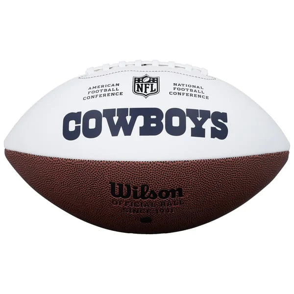 Roger Staubach Signed Dallas Cowboys Football | Wilson White Panel | WFTBLST0200