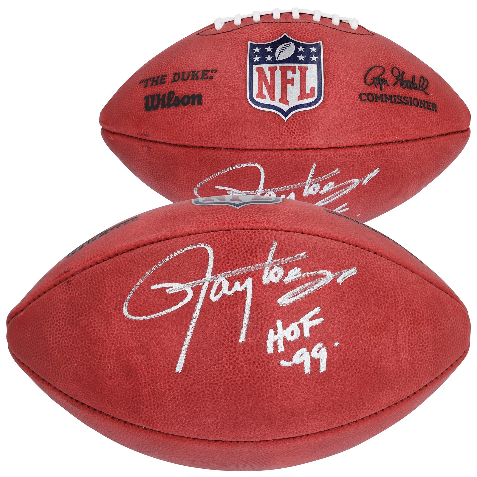 Lawrence Taylor New York Giants Autographed Wilson Duke Full Color Football with "HOF 99" Inscription - S